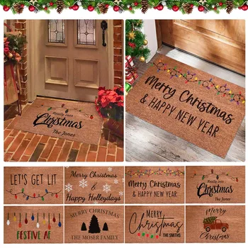 Рождественский декоративный дверной коврик для ванной комнаты, приветственный коврик для двери, вязаный коврик # t2g
