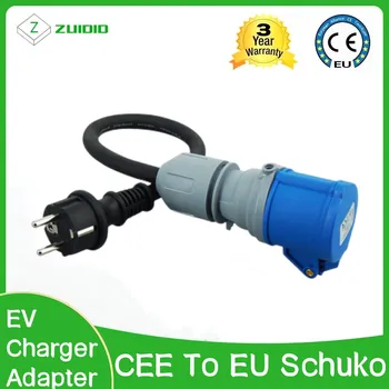 От 32A розетки CEE до 16A адаптера зарядного устройства EU Schuko Level 2 EV для Type2 J1772