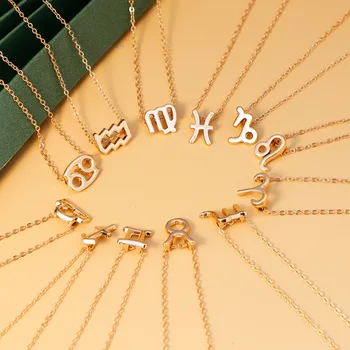 Модное Простое Ожерелье Шарм 12 Созвездий Для женщин Звезда Знак Зодиака Ожерелье Для Лучшего Друга Подарок Оптом