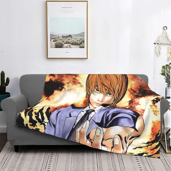 Ягами Легкое флисовое одеяло Death Note Аниме Одеяло для кровати автомобиля Супер Теплые постельные принадлежности