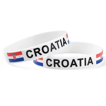 300шт Флаги стран Хорватия Белые Резиновые браслеты Силиконовые браслеты