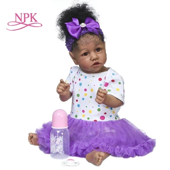 NPK saskia кукла для всего тела из мягкого силикона или мягкой ткани, кукла для рисования вручную, афроамериканский младенец