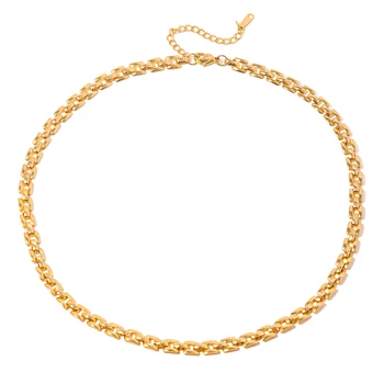 Youthway Новое Ожерелье из нержавеющей стали с покрытием из 18-каратного золота, Водонепроницаемая Модная Корейская Тонкая Цепочка, Ювелирные Изделия для женщин