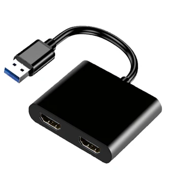 USB-HDMI-совместимый конвертер 1920X1080P @ 60Hz USB3.0 в двойной HDMI-совместимый с одним-двумя адаптерами для экранных дисплеев