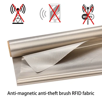 Блок RFID-экранирующей ткани Faraday, ткань для защиты от Wi-Fi/RF излучения, Проводящая медь/никель, ткань для защиты от ЭДС Серебристого цвета