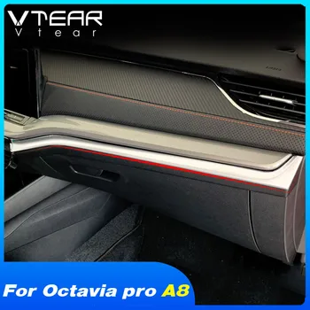 Vtear Накладка центрального управления автомобиля, Декоративная наклейка на приборную панель, аксессуары для автосалона, товары для Skoda Octavia pro A8