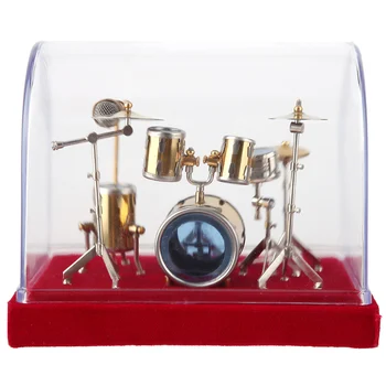 14 см/18 см барабаны, миниатюрный набор медных музыкальных инструментов, модель украшения рабочего стола для домашнего офиса с ящиком для хранения 