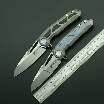 VENOM Nightmare Флиппер Складной нож M390 Лезвие Титановая ручка CF Открытый KVT Охота Кемпинг Карманные ножи для выживания EDC Инструменты