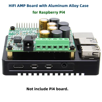 Плата расширения усилителя HIFI с корпусом из алюминиевого сплава Только для Raspberry Pi 4, модель B