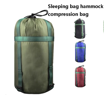 Открытый Нейлоновый Спальный мешок для кемпинга, Компрессионный мешок, Хлопковый Гамак, Сумка для хранения одежды, Военная Зеленая сумка для гамака