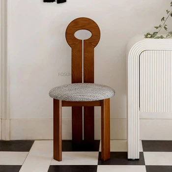 Обеденные стулья из массива скандинавской древесины для домашней мебели, Спинка обеденного стула, Творческая личность, Кухонные обеденные стулья