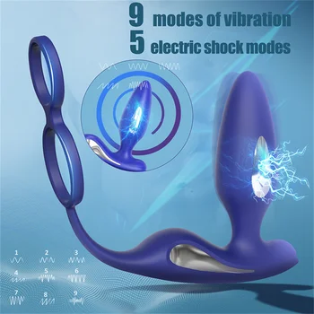 Беспроводной пульт дистанционного управления, мужской массажер для простаты с электрическим током, вибрирующая анальная пробка, Электрический анальный вибратор, секс-игрушки для мужчин-геев