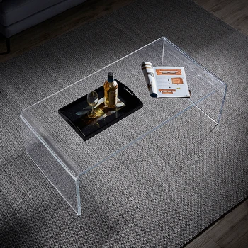 акриловый прозрачный чайный столик современная мебель по контракту, диван для гостиной, несколько угловых столов для маленькой семьи в скандинавском стиле, квадратный столик