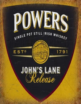 Ирландский Виски Powers John s Lane Металлическая Жестяная Вывеска, Плакат, Мемориальная доска, Паб-Бар