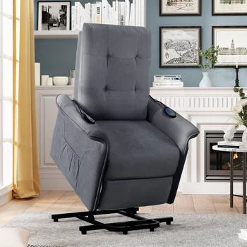 Orisfur. Кресло-качалка с электроприводом для пожилых людей с регулируемой функцией массажа, кресло-качалка для гостиной темно-серого цвета