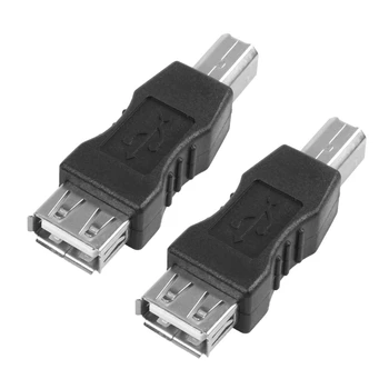 2X USB-адаптер для принтера Тип A Женский -тип B мужской Черный серебристый тон