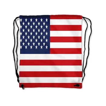 США, рюкзак на шнурке, модная спортивная сумка 35x45 см, фестиваль подарков, полиэстер, яркий цвет, цифровая печать