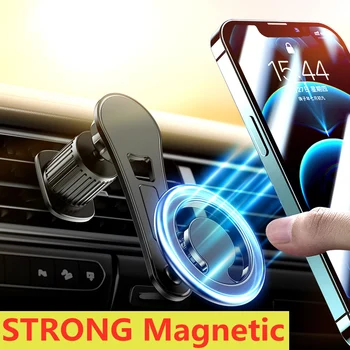 Магнитный автомобильный держатель для телефона 2023, 720 Вращающийся магнитный кронштейн для смартфона с вентиляционным отверстием для iPhone 14 13 12 Pro Max Samsung Xiaomi