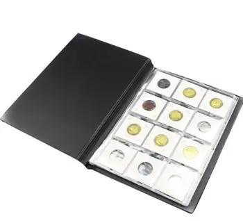 10 Страниц 120 Отделений Книга для хранения монет Книга для коллекции памятных монет Альбом для монет небольшого размера 4 цвета