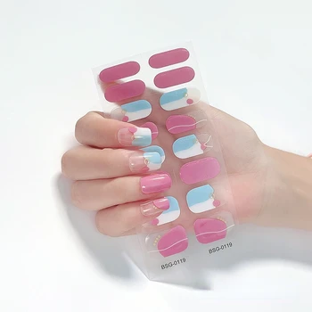 Новые наклейки для ногтей в японском корейском стиле, самоклеящиеся наклейки для ногтей, Маникюр, сделай САМ, Женская мода, Полуотвержденные Гелевые наклейки для ногтей