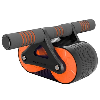 Брюшное колесо с автоматическим отключением звука отскока Тренажер для брюшного пресса, Тренирующий мышцы рук, Оборудование для бодибилдинга, оранжевый