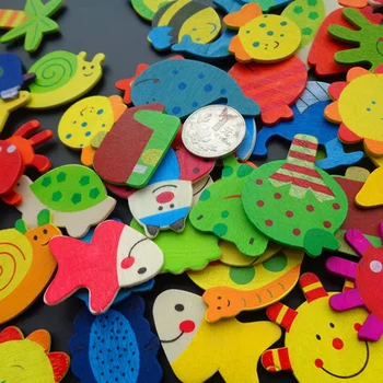 12шт Красочный Магнит на холодильник Креативные мультяшные 3D наклейки, игрушки, Микс морских животных, деревянные