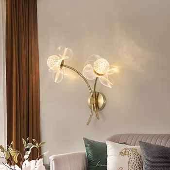 Настенный светильник Nordic Indoor для декора стен, прикроватная тумбочка, украшение гостиной, лестницы, столовой, светодиодный настенный светильник в виде цветка
