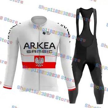 2023 Arkea Samic Велоспорт Джерси Комплект Национальной Польской Гоночной Одежды MTB С Длинным Рукавом Ropa Ciclismo Велосипедная Форма
