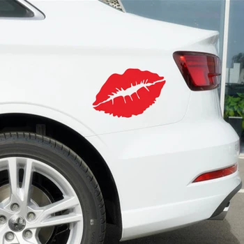 Наклейки с поцелуем в красную губу для укладки автомобиля на бампер автомобиля, Виниловую наклейку на окно, наклейки, наклейки DIY Decor 8x4cm, Сексуальные Автомобильные Аксессуары