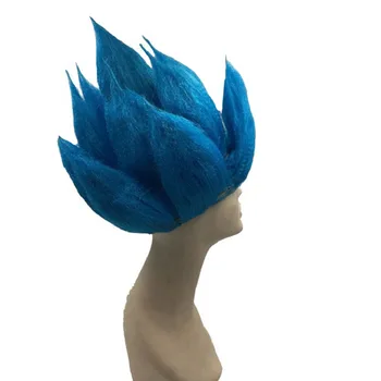 Горячий аниме Небесно-голубой парик для косплея для мальчиков и девочек, детский карнавал, вечеринка на Хэллоуин, синие парики, забавные волосы для косплея, подарок для детей