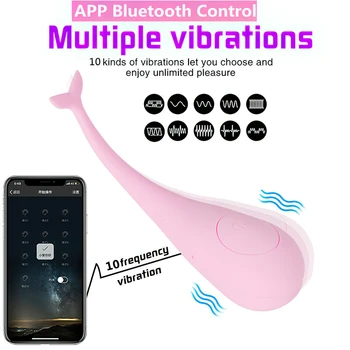 Приложение 10-частотный Китовый вибратор для женщин, дистанционный прыжок, массаж яйцом точки G, стимулирующий фаллоимитатор, Мастурбатор, Товары для взрослых, секс-игрушки