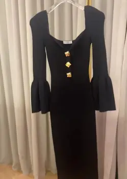 Женское платье Arlenesain 2023 нового стиля черного цвета