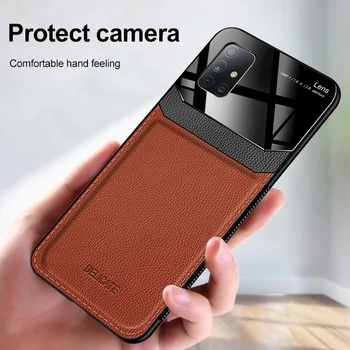 Роскошный Оригинальный Акриловый Кожаный Чехол Для Samsung Galaxy M51 Camera Protect Чехол для Телефона Galaxy M51 M51 Силиконовая Рамка Coque