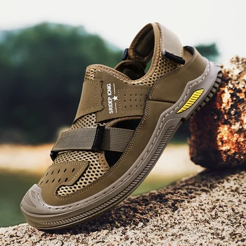 Новая модная Удобная летняя уличная водная обувь цвета хаки, болотная обувь, пляжные мужские сандалии Qicky для сушки волос