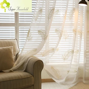 Роскошные китайские шторы из вышитой вуали, тюль, прозрачные шторы для спальни, гостиной, кухни, Панельные шторы и жалюзи