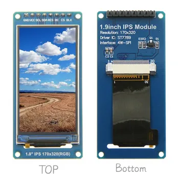 IPS 1,9 дюймов 8PIN/30PIN SPI HD TFT LCD RGB 65K Цветной экран Модуль ST7789 Контроллер 8Bit Параллельный интерфейс 170 (RGB) * 320