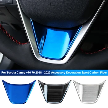 Накладки на руль автомобиля из углеродного волокна для Toyota Camry V70 70 2018 2019 2020 2021 2022 Украшение аксессуаров Sport Se