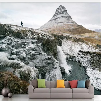 wellyu Пользовательские 3D-пейзажи большой четкости с заснеженными горами, плато, обои papel de parede