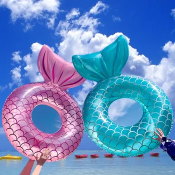 Надувное Плавательное Кольцо Русалка Бассейн Плавающий Пляж Вечерние Игрушки для Взрослых Детей Детские Водные Игры Трубка Плавательный Матрас Игрушки